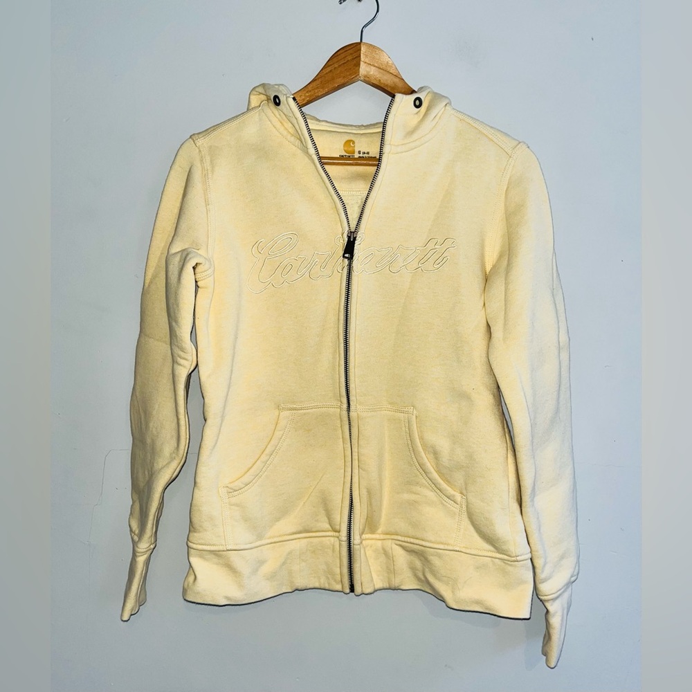 Carhartt Clarksburg Butter Yellow Zip-Up Hoodie sz S